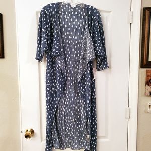 Lularoe S Blue Polka Dot Shirley polyester NWT